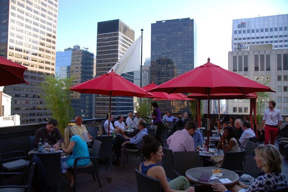 New York City Fifth Avenue 700-3 The Peninsula Hotel Salon De Ning Rooftop Bar Looking South To Harper and Row Building 10 East 53 St, Olympic Tower 641 Fifth Avenue, 666 Fifth Ave On Right